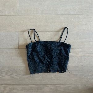 black lace crop tank